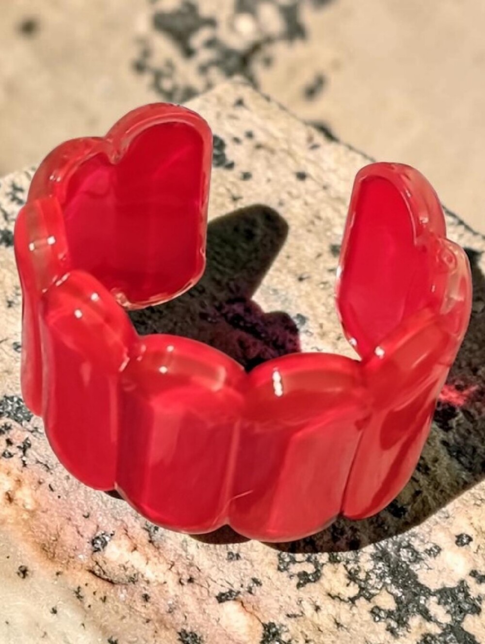 Nwt Sassified Boutique Red  Acrylic Cuff.